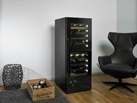 Wijnklimaatkast Rabutin (Duo) met Brilliant Black deur & Cubo hendel || SW85BT-BB